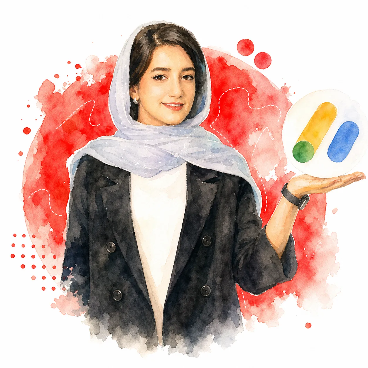 تصویر آبرنگی ساخت گوگل ادسنس برای صفحه یوبر