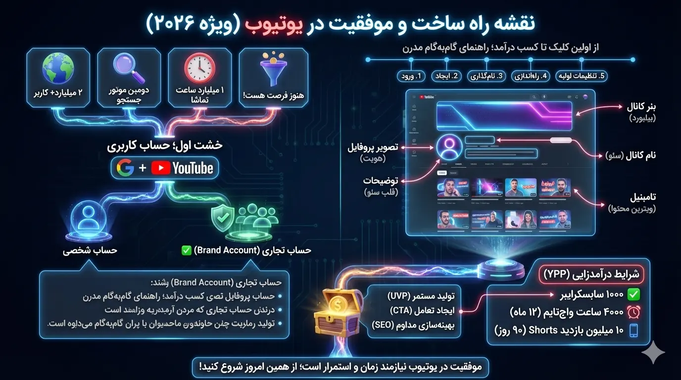 نحوه ساخت کانال یوتیوب؛ راهنمای سریع و گام‌های اولیه